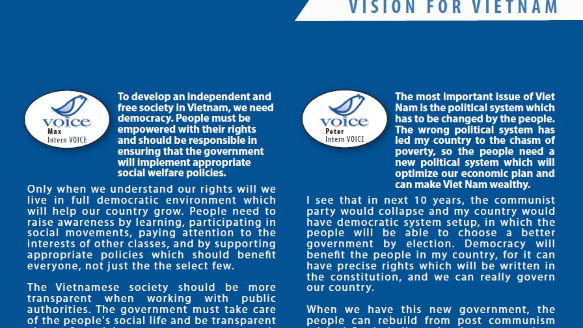 English Exercise: Vision for Vietnam