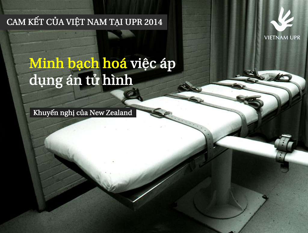 Minh bạch hoá việc sử dụng hình phạt tử hình là một cam kết của Việt Nam trong kỳ kiểm điểm nhân quyền UPR năm 2014 của Liên Hiệp Quốc UPR_KN_2