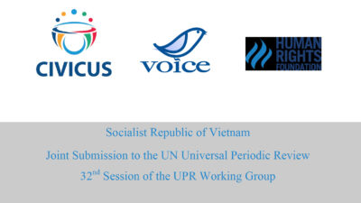 VOICE in conjunction with other NGOs submitted contributions to the Universal Periodic Review